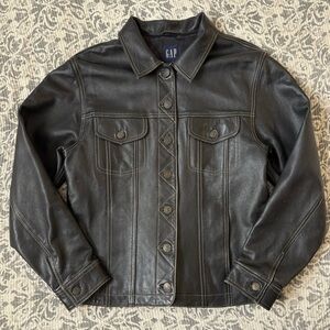 GAP ‘Icon’ Boxy Leather Jacket
